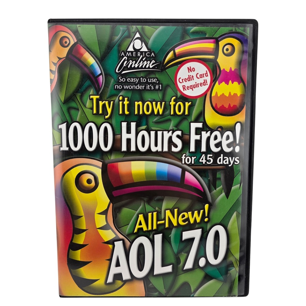 AOL America‎ Online 7.0 Software OS N/A Multi Excellent Vintage Toucan CD-ROM